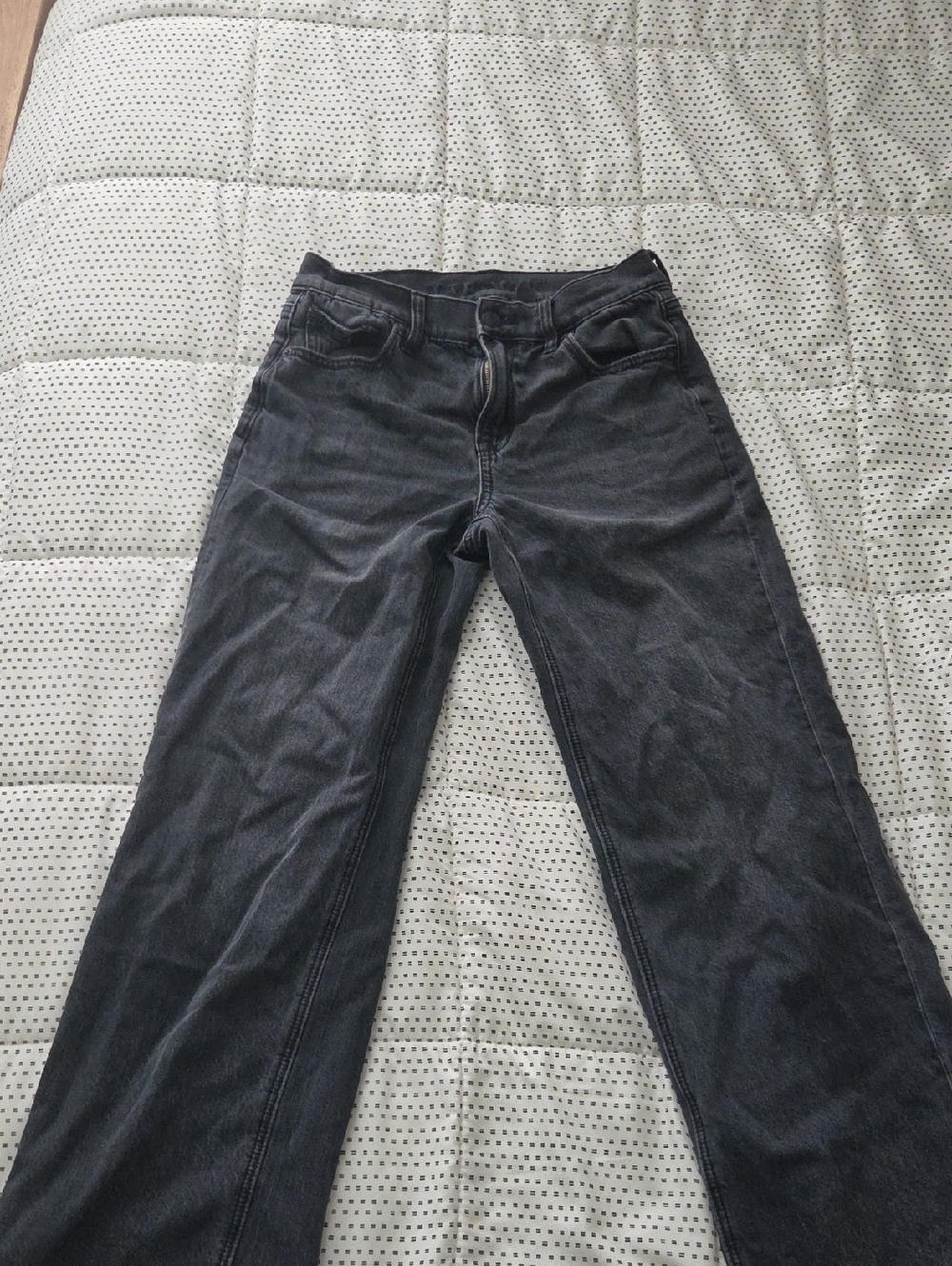 American Eagle Outfitters Black Stovepipe Jeans - Inner Waist Branding - Picture 2 of 5